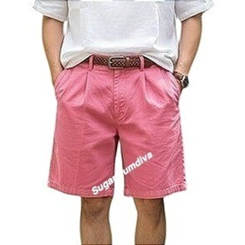 Nautica Classic Fit Pink Pleated Chino Shorts 38 Inseam 8 " Vacation Preppy